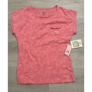 Juicy Couture Pink floral sleep shirt summer fling raglan tee small new